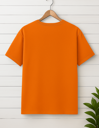 Men & Women Classic Crew Printed T-Shirt - Orange Color- White Bear