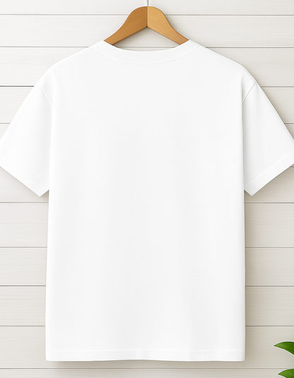 Men & Women Classic Crew Printed T-Shirt - White Color- White Bear