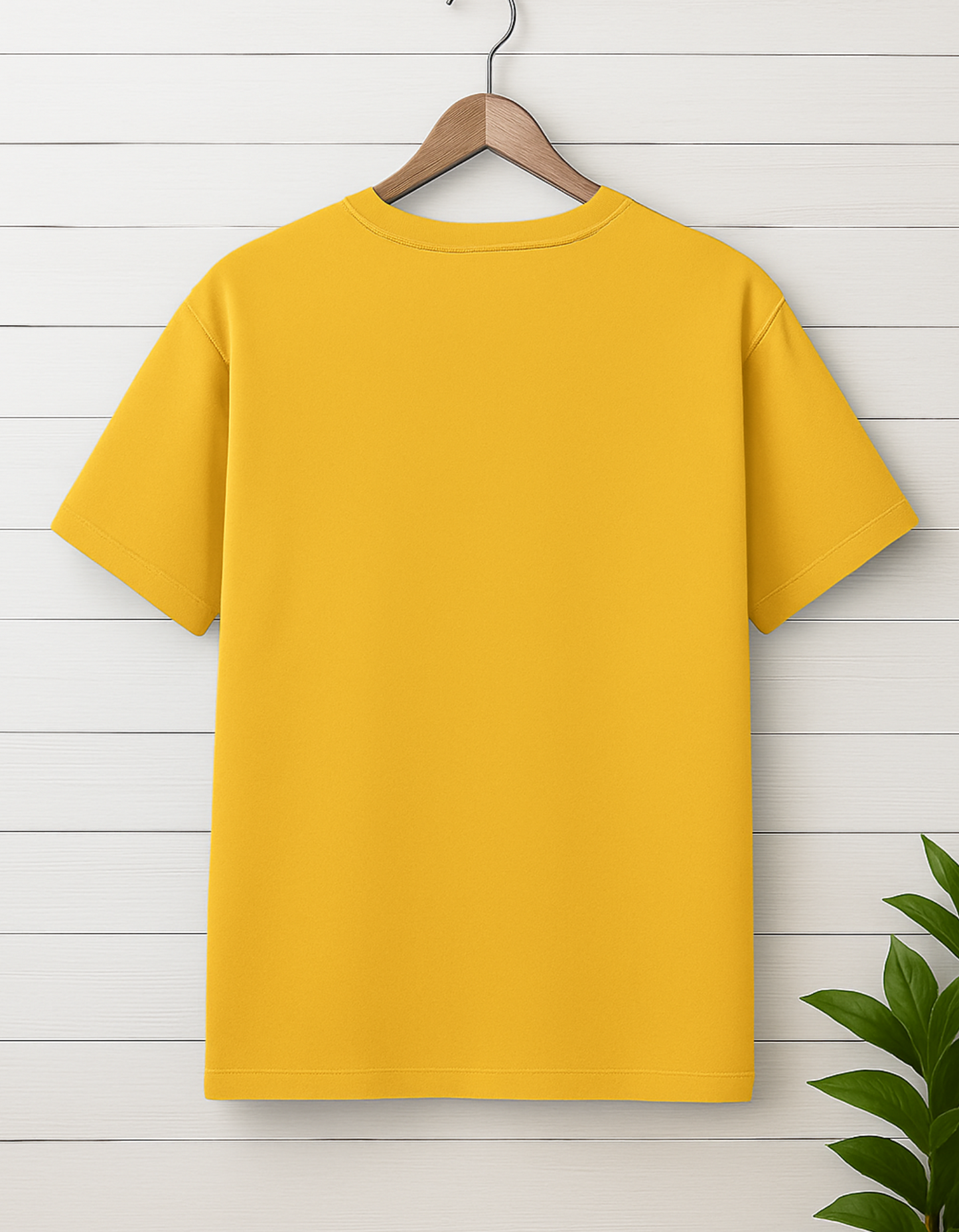 Men & Women Classic Crew Printed T-Shirt - Yellow Color- White Bear