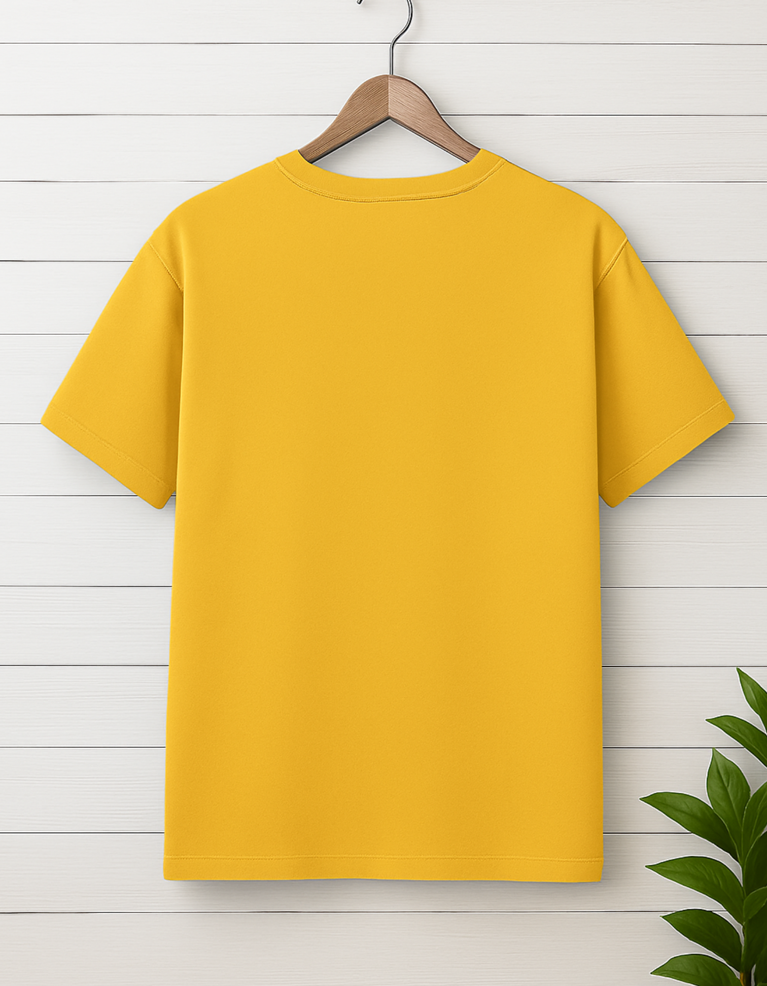 Men & Women Classic Crew Printed T-Shirt - Yellow Color- White Bear