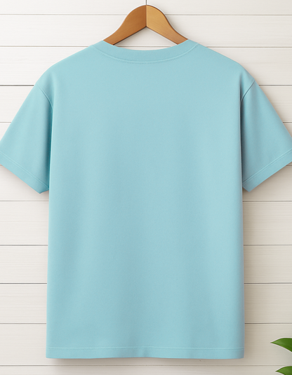 Men & Women Classic Crew Printed T-Shirt - blue Color- White Bear