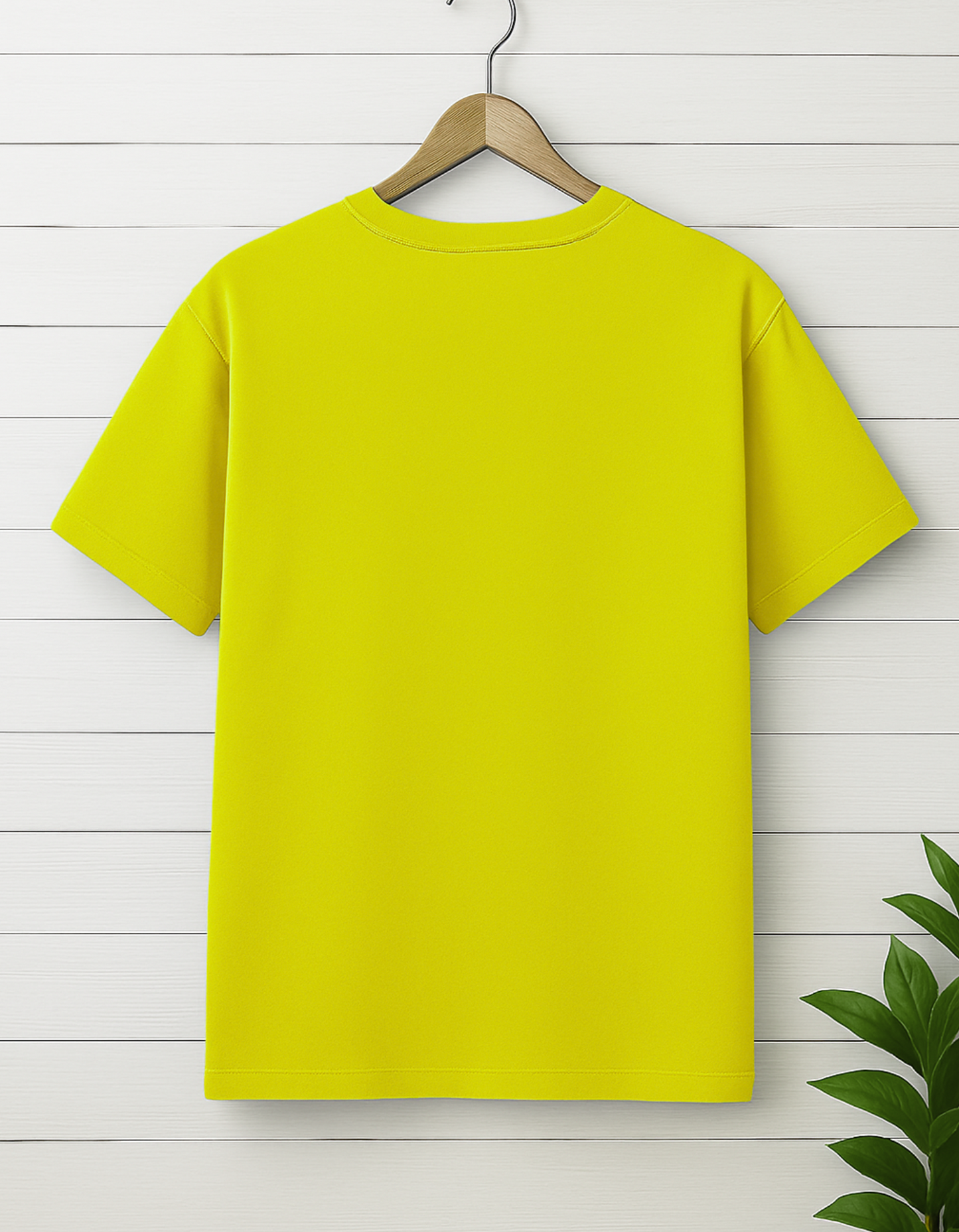 Men & Women Classic Crew Printed T-Shirt - Yellow Color- White Bear