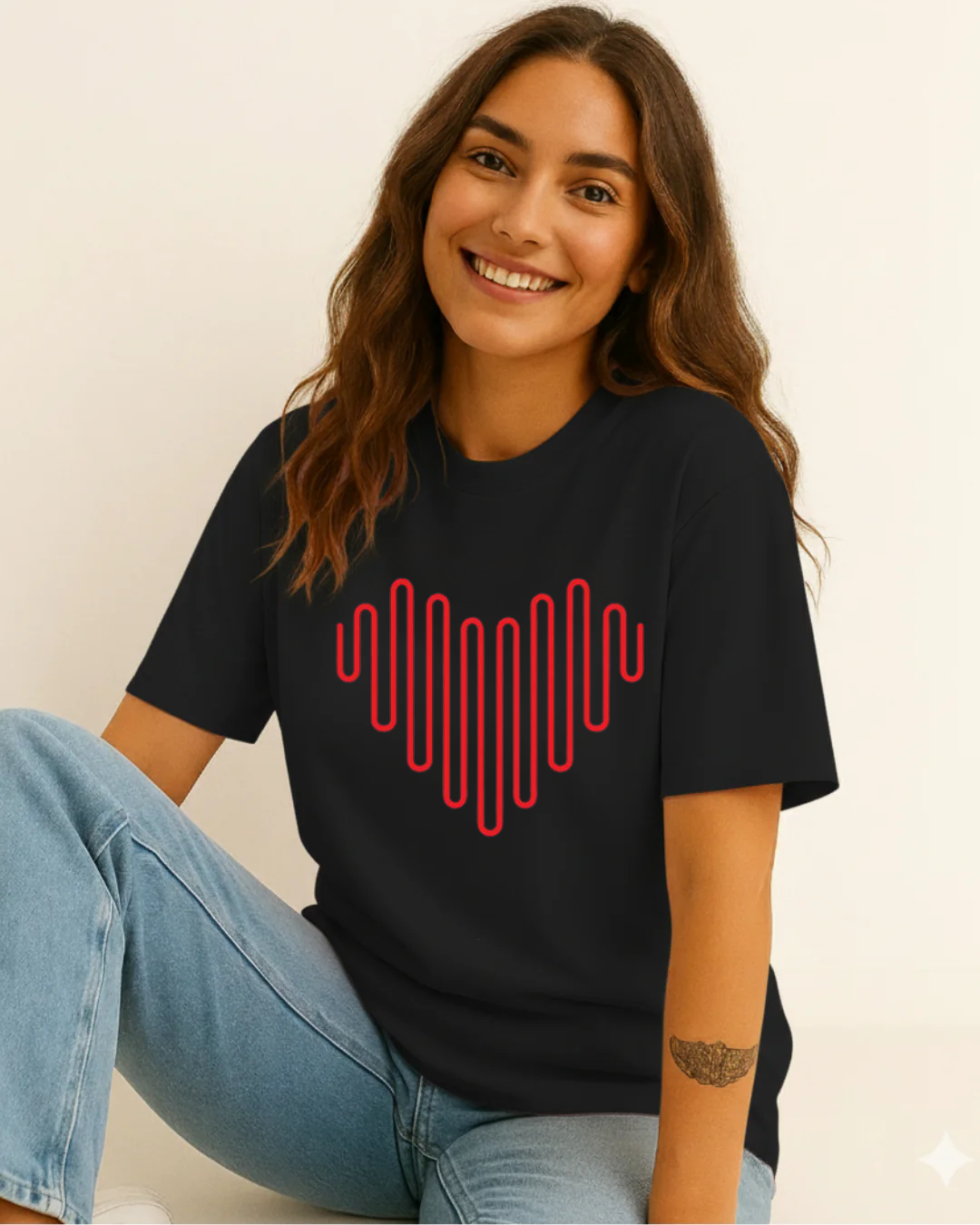 black-womens-heart print-graphic-tee