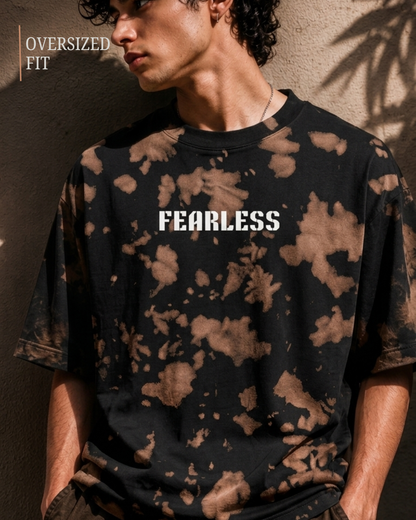 premium black and brown tie dye oversized unisex t-shirt made from heavyweight 260 GSM cotton featuring a relaxed fit and modern streetwear style from white bear brand