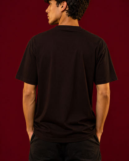 Men's coffee brown regular fit T-shirt with Inspire graphic print, made from 100% cotton 180 GSM lightweight fabric for breathable everyday comfort from white bear brand.