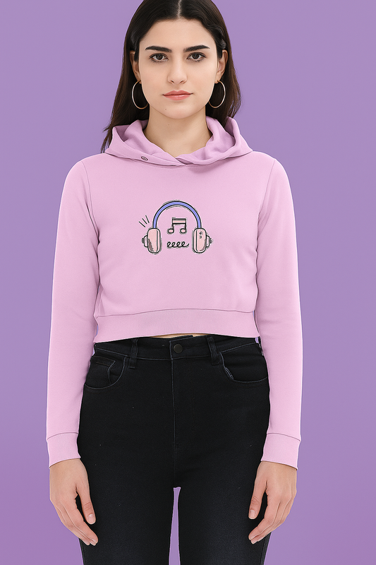 Female crop Printed Hoodie
