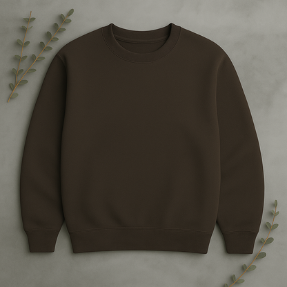 Unisex Solid Sweatshirt- olive green Color- White Bear