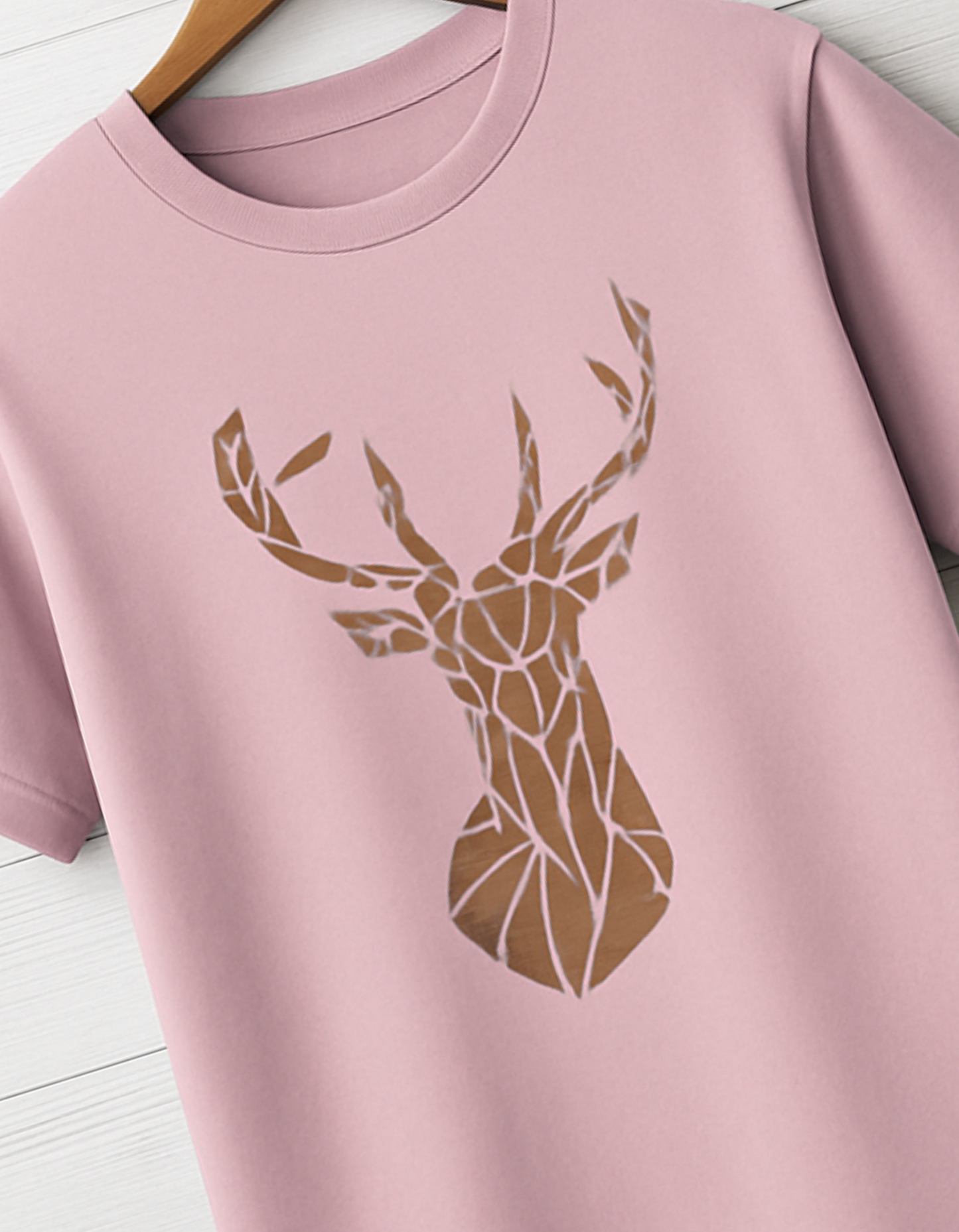 Men & Women Classic Crew Printed T-Shirt - pink Color- White Bear