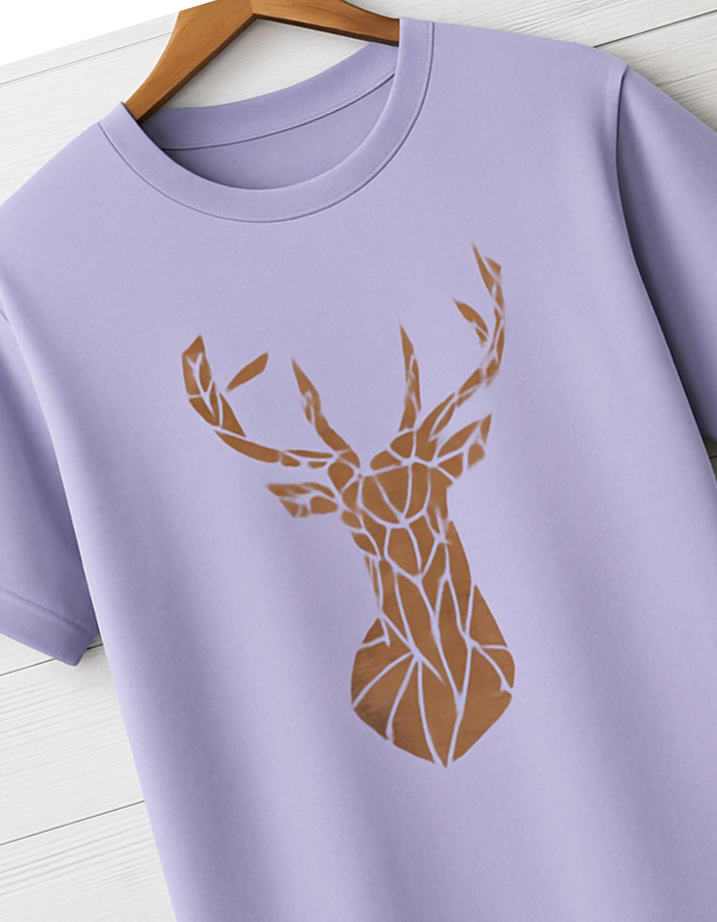 Men & Women Classic Crew Printed T-Shirt - Lavender Color- White Bear