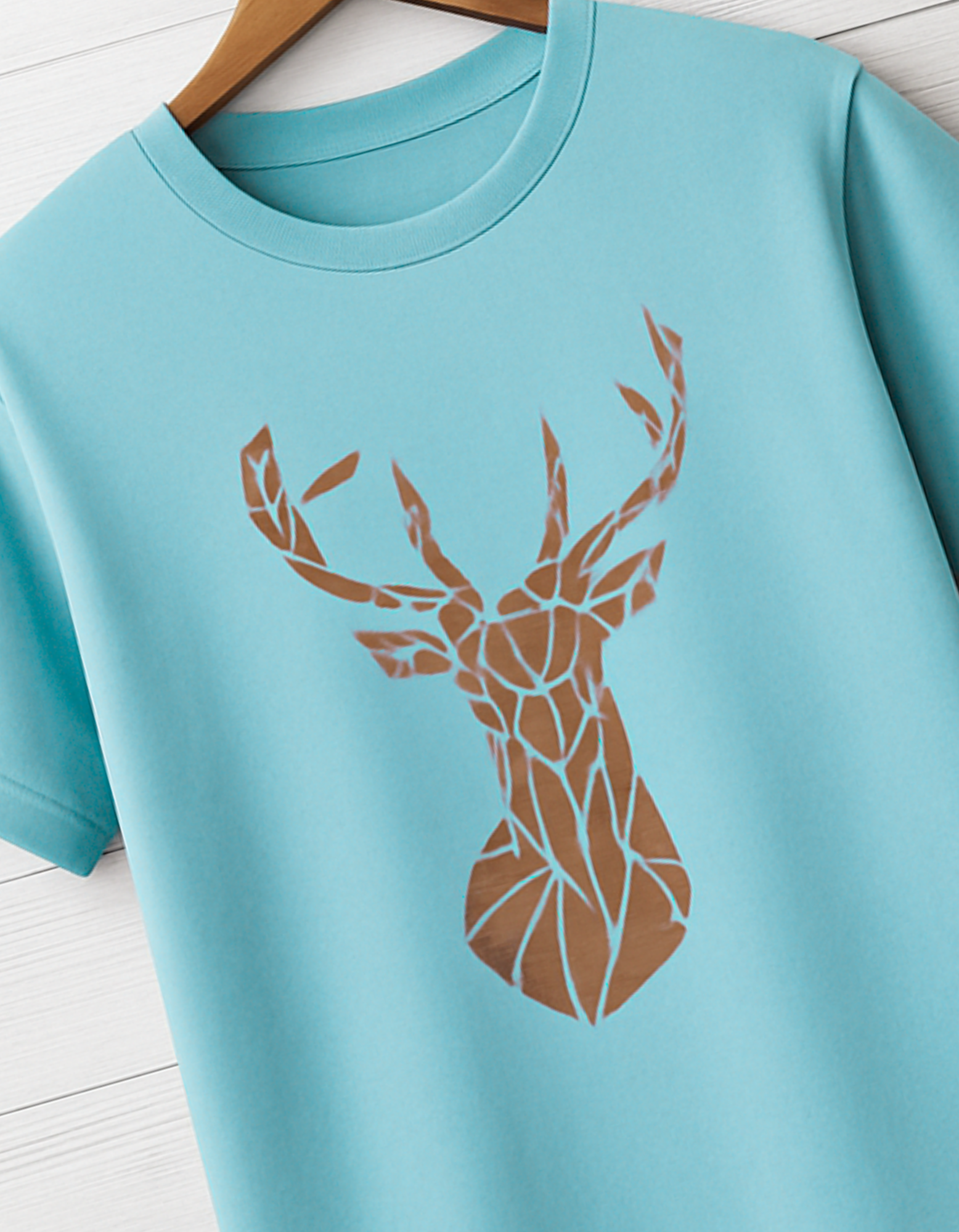 Men & Women Classic Crew Printed T-Shirt - blue Color- White Bear