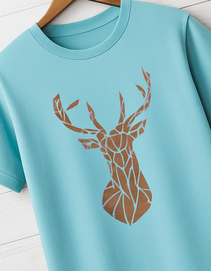 Men & Women Classic Crew Printed T-Shirt - blue Color- White Bear