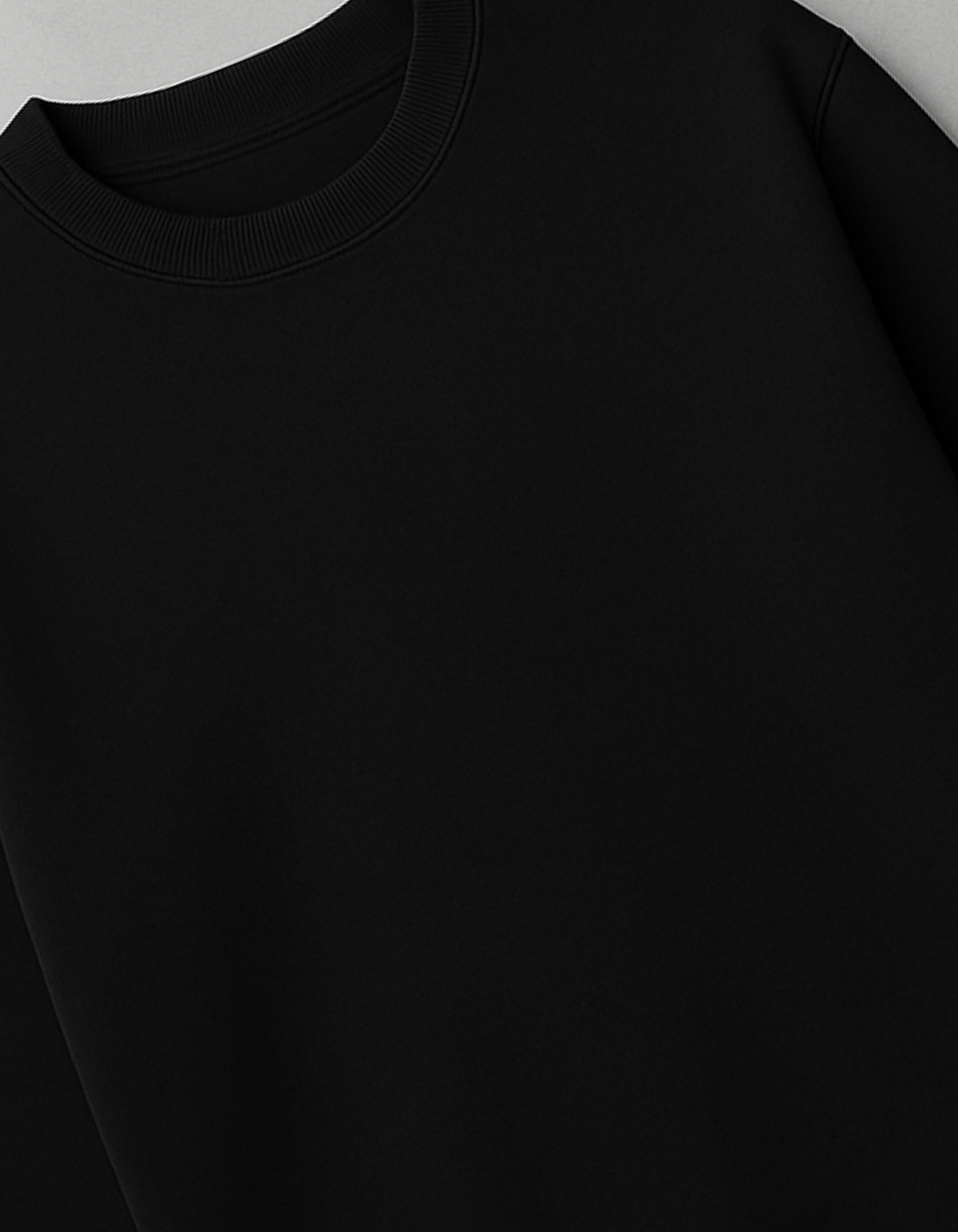 Unisex Solid Sweatshirt- Black Color- White Bear