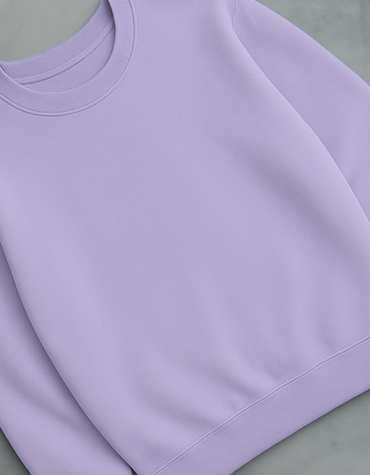 Unisex Solid Sweatshirt- lavender Color- White Bear