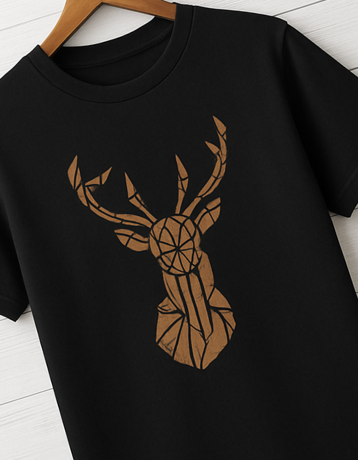 Men & Women Classic Crew Printed T-Shirt - Black Color- White Bear