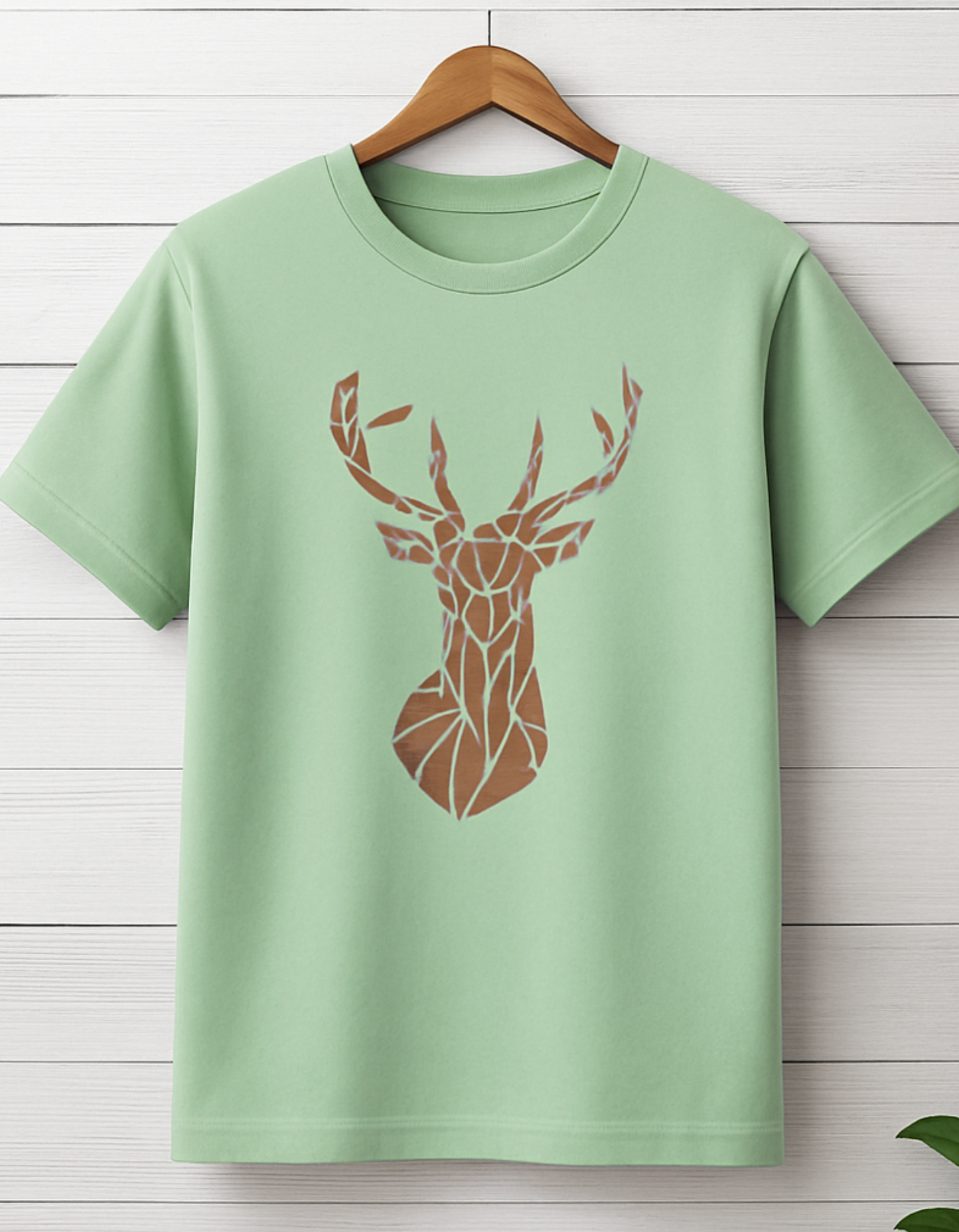 Men & Women Classic Crew Printed T-Shirt - Jade Color- White Bear