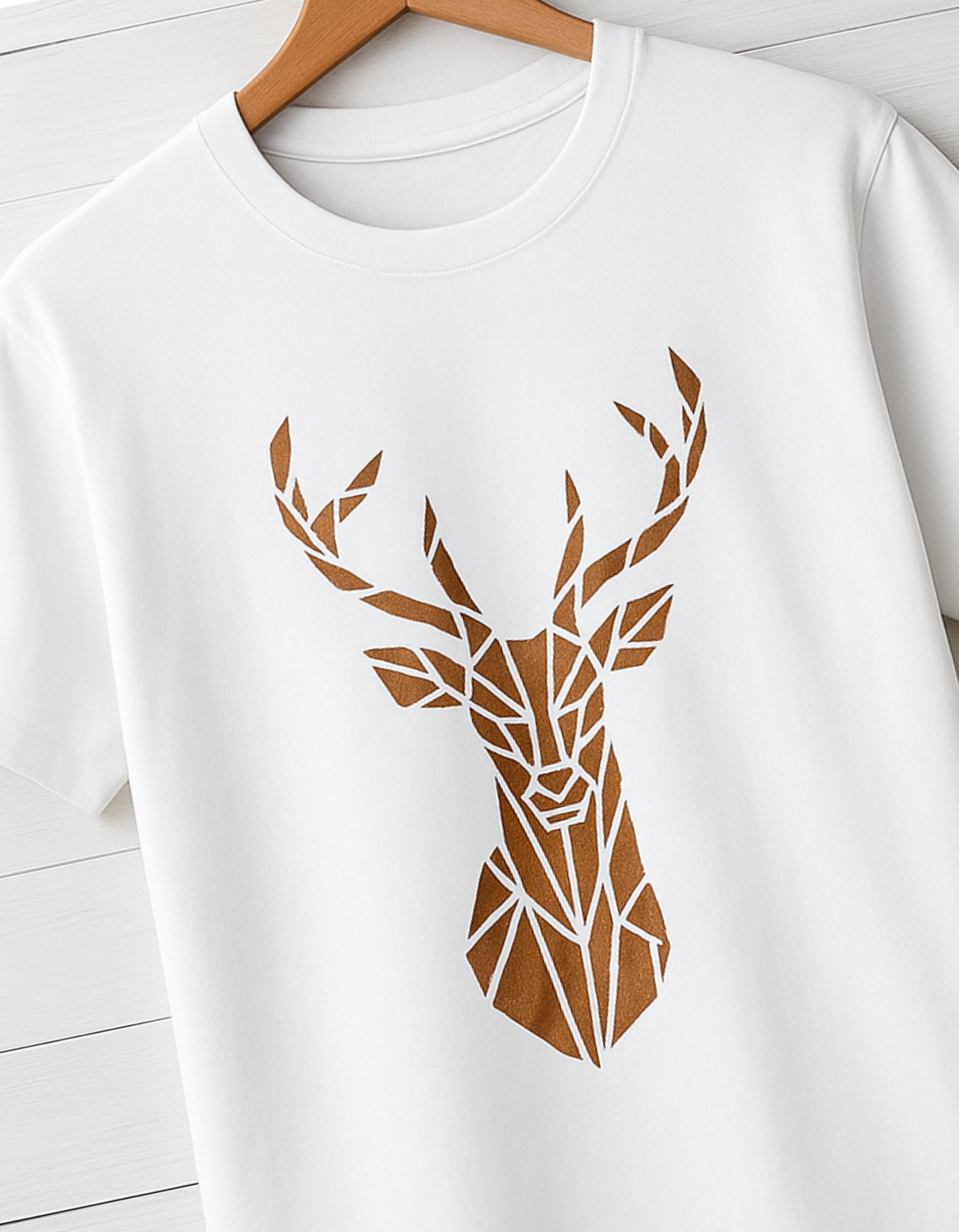 Men & Women Classic Crew Printed T-Shirt - White Color- White Bear