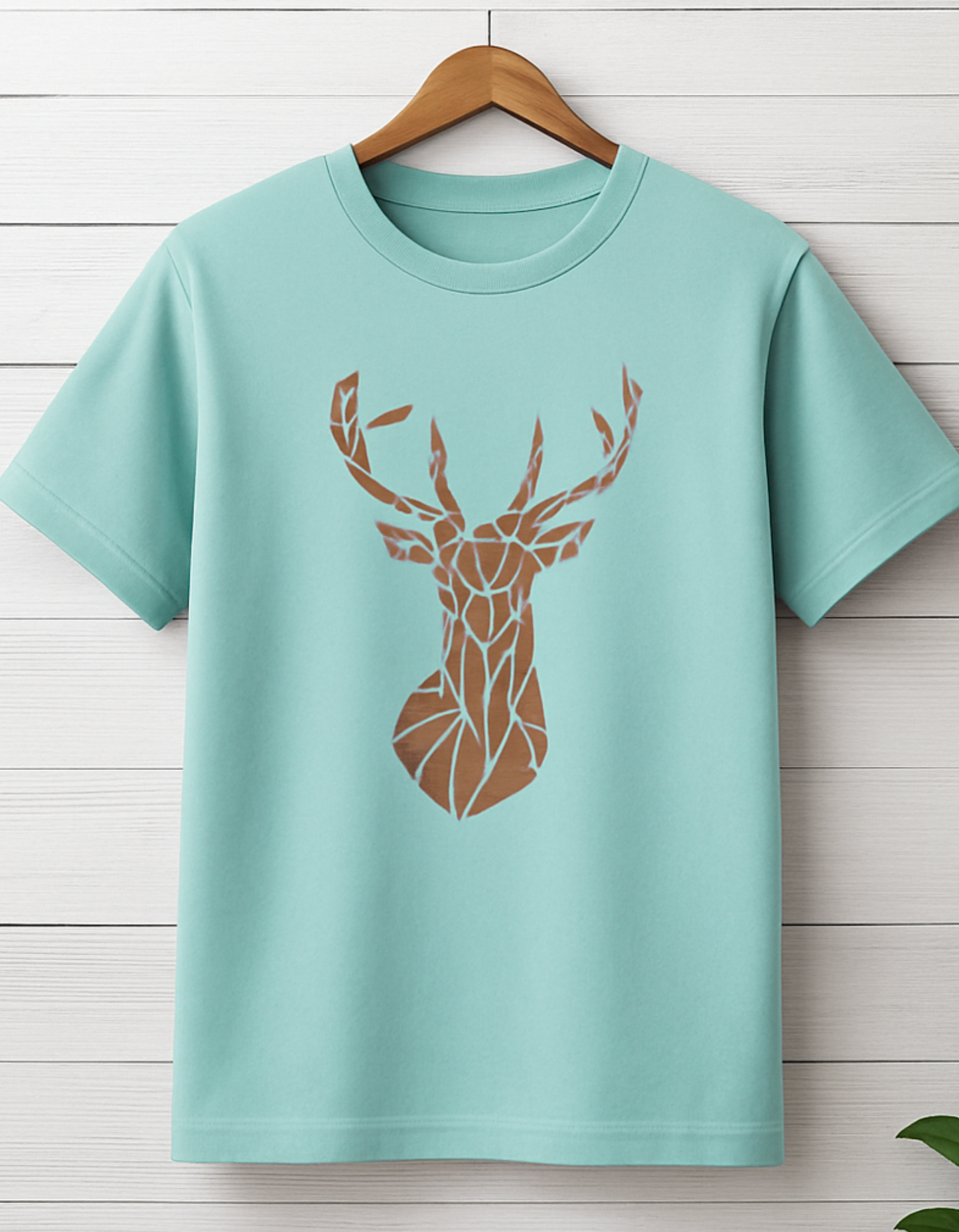 Men & Women Classic Crew Printed T-Shirt - mint Color- White Bear