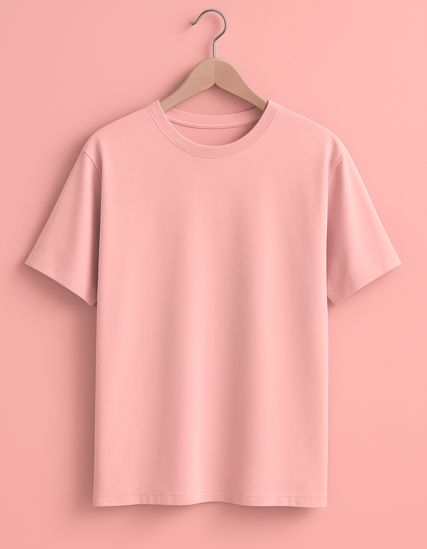 Unisex Classic Crew Solid T-Shirt-flamingo Color-White Bear