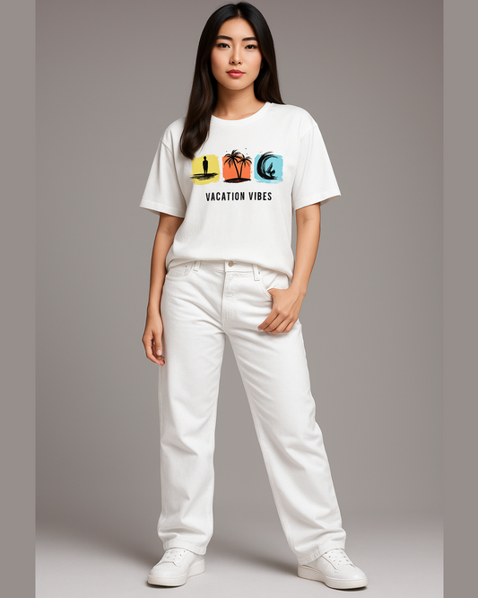 Unisex Oversized Printed T-Shirt_white color