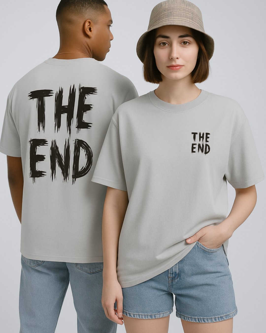 Unisex Oversized Printed T-Shirt_Grey