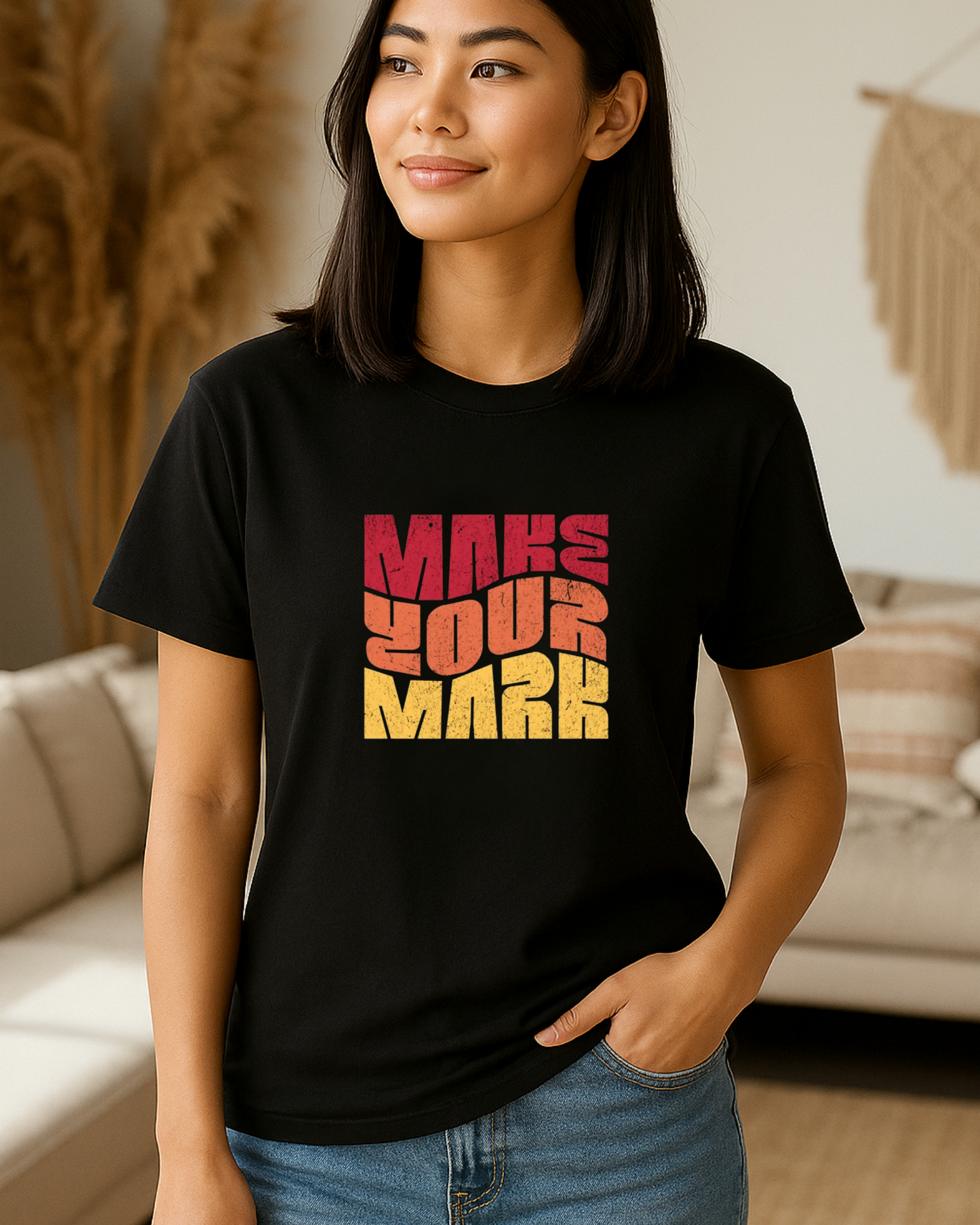 Unisex Round Neck Printed T-Shirt_black