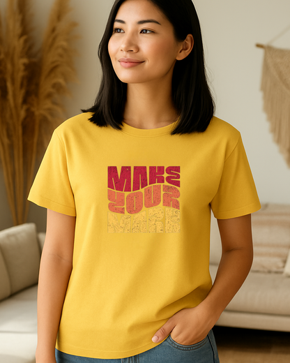 Unisex Round Neck Printed T-Shirt_yellow