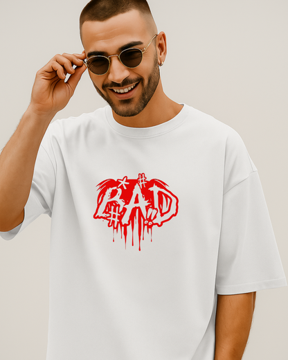 Unisex Terry Oversized Printed T-shirt_white