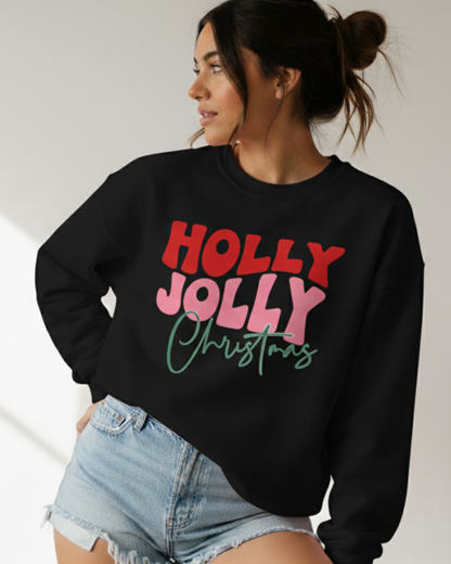 holly-jolly-christmas-sweatshirt-black