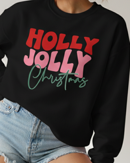 holly-jolly-christmas-sweatshirt-black