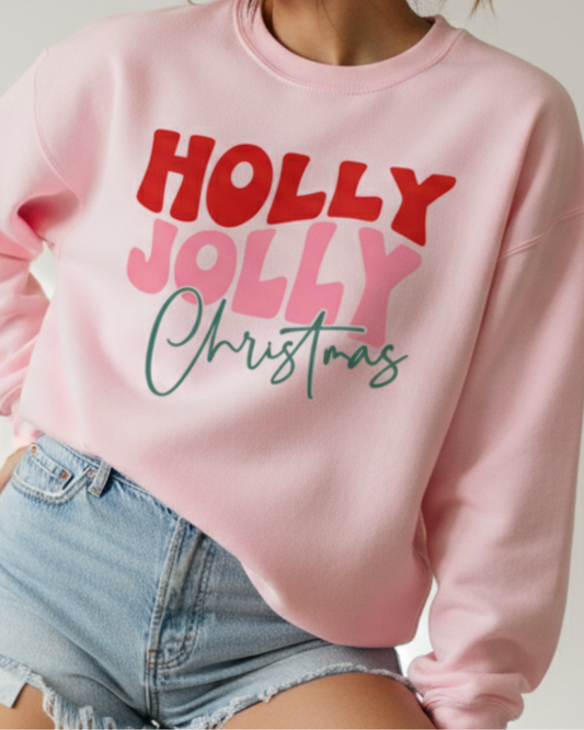 holly-jolly-christmas-sweatshirt-pink