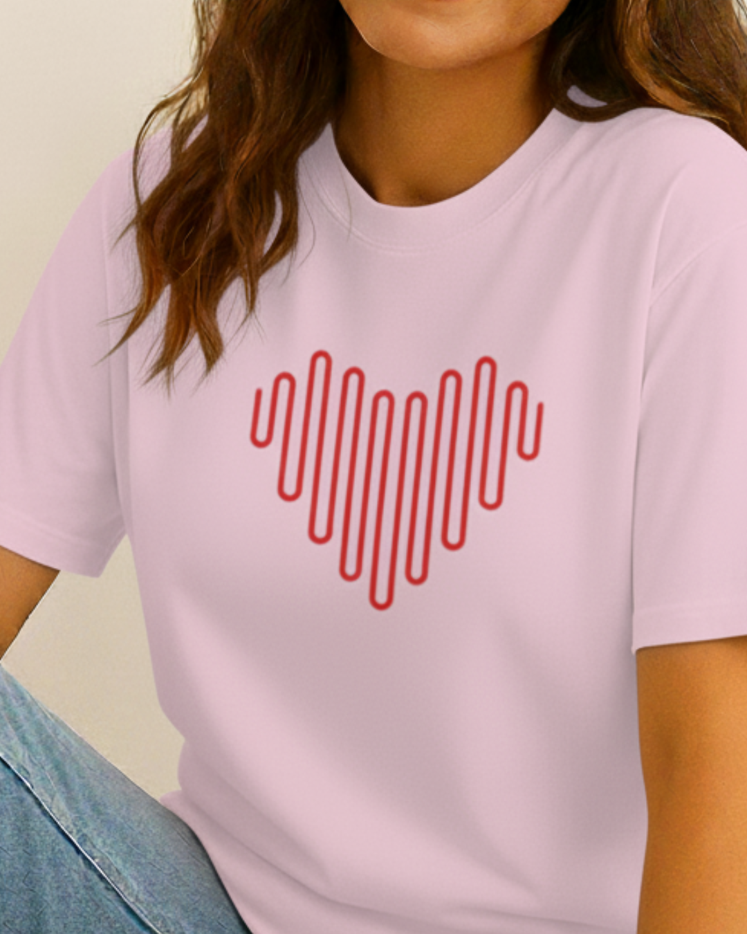oversized-pink-heart-women tee