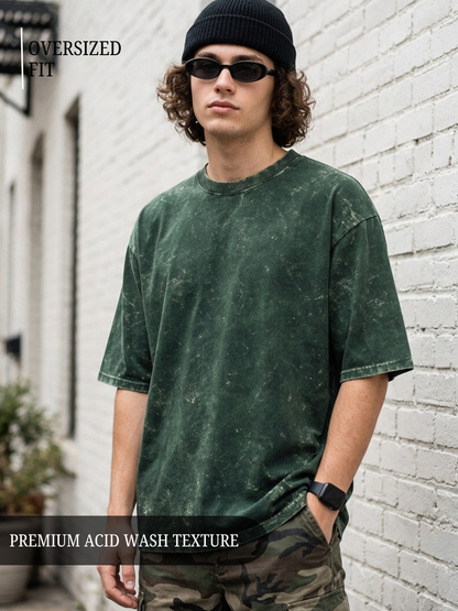Oversized Unisex Acid Wash T-Shirt  | Premium 260 GSM Cotton Streetwear