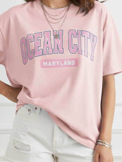 pink Casual Streetwear Tee for Women