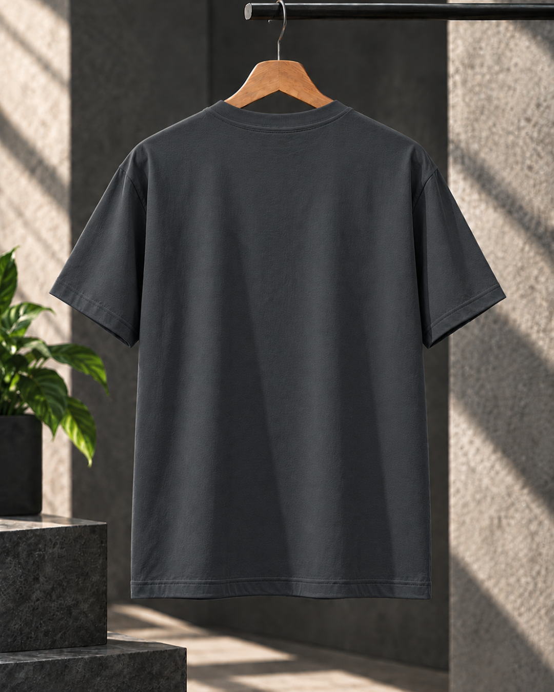 Steel Grey unisex classic crew regular fit T-shirt with neon green Challenge graphic by White Bear