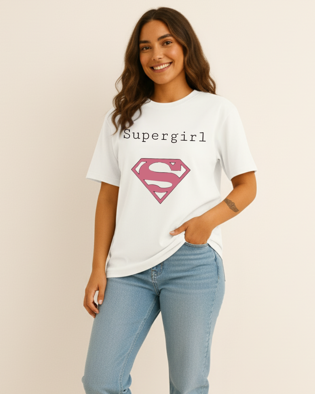 supergirl-white-graphic-tee-women
