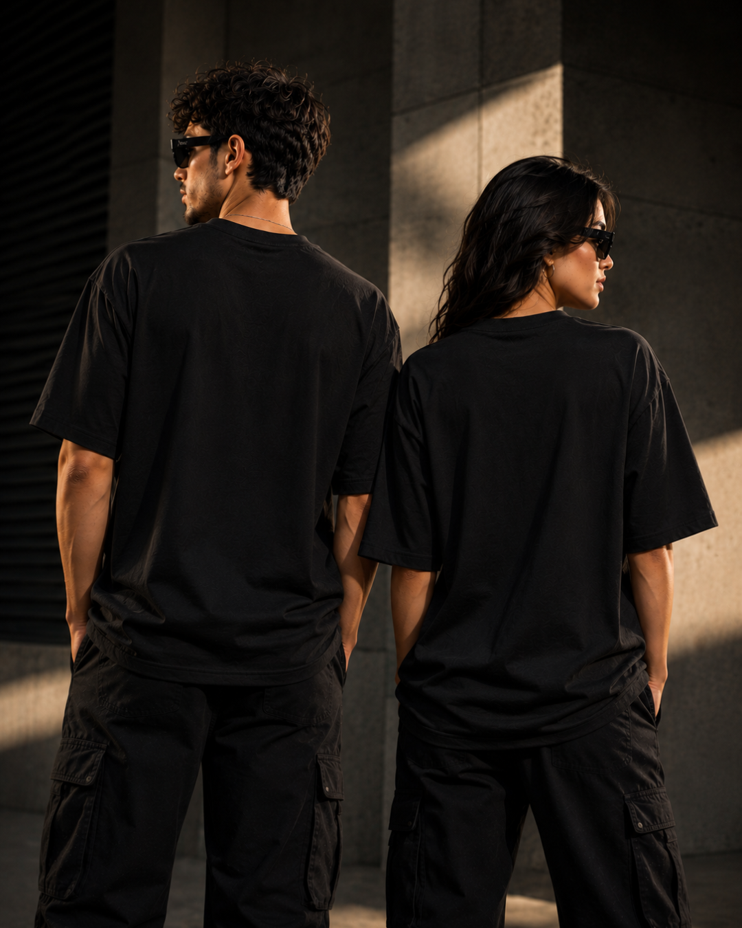 Premium unisex oversized black T-shirt made from heavyweight 240 GSM 100% breathable cotton with a relaxed streetwear fit from white bear brand