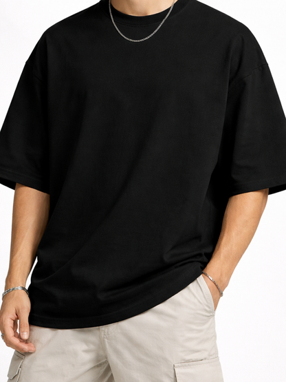 Unisex Drop Shoulder Premium Terry Knit T-Shirt | Oversized Streetwear Tee