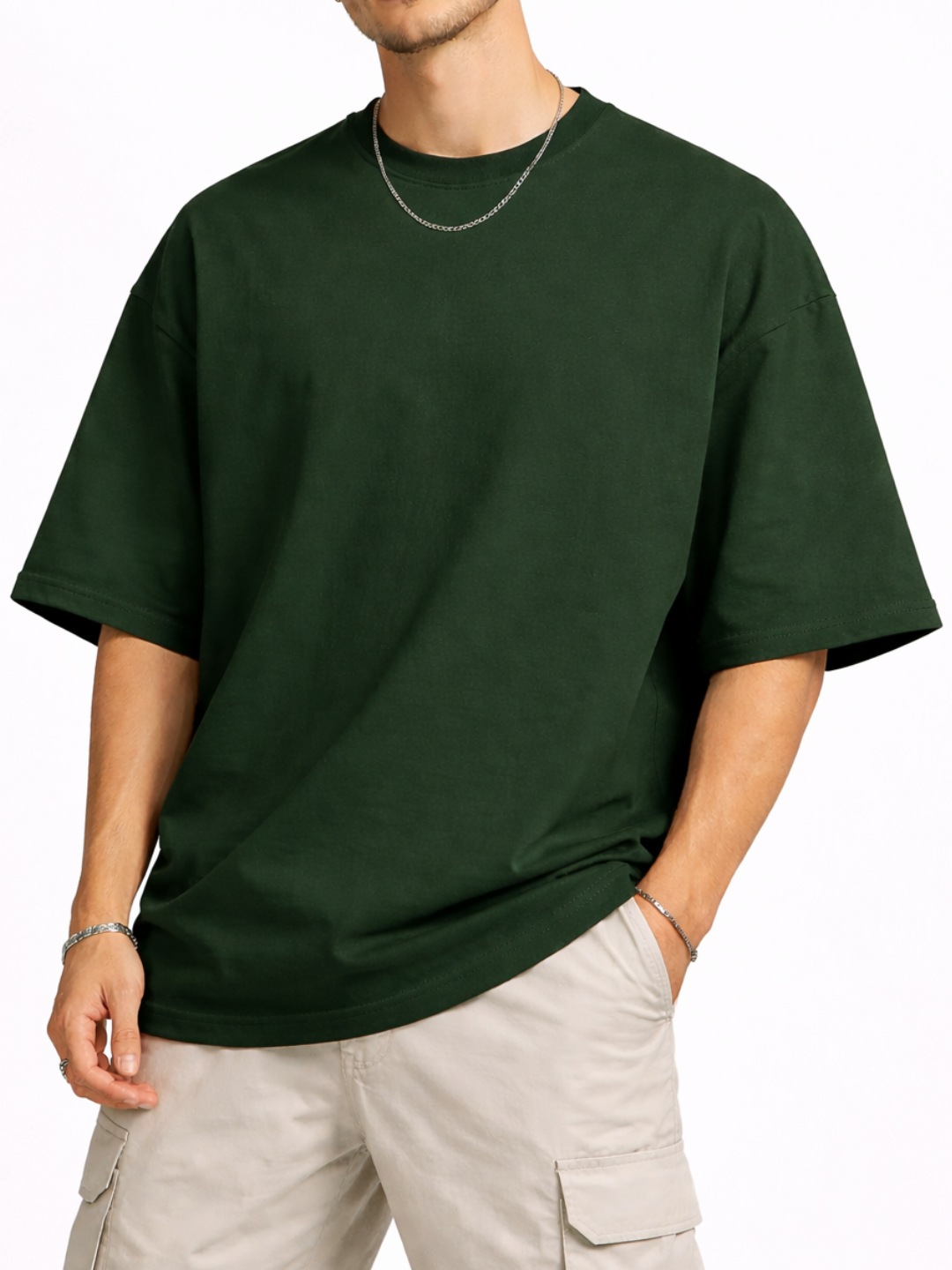 Unisex Drop Shoulder Premium Terry Knit T-Shirt | Oversized Streetwear Tee