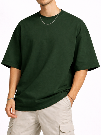 Unisex Drop Shoulder Premium Terry Knit T-Shirt | Oversized Streetwear Tee
