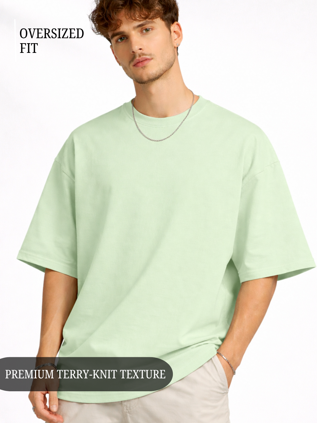 Unisex Drop Shoulder Premium Terry Knit T-Shirt | Oversized Streetwear Tee