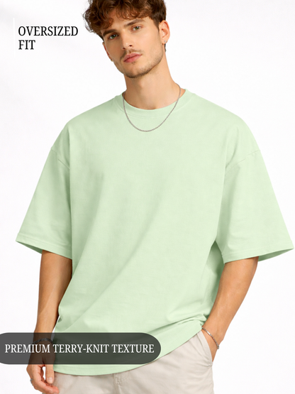 Unisex Drop Shoulder Premium Terry Knit T-Shirt | Oversized Streetwear Tee