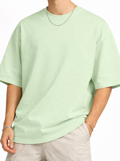 Unisex Drop Shoulder Premium Terry Knit T-Shirt | Oversized Streetwear Tee