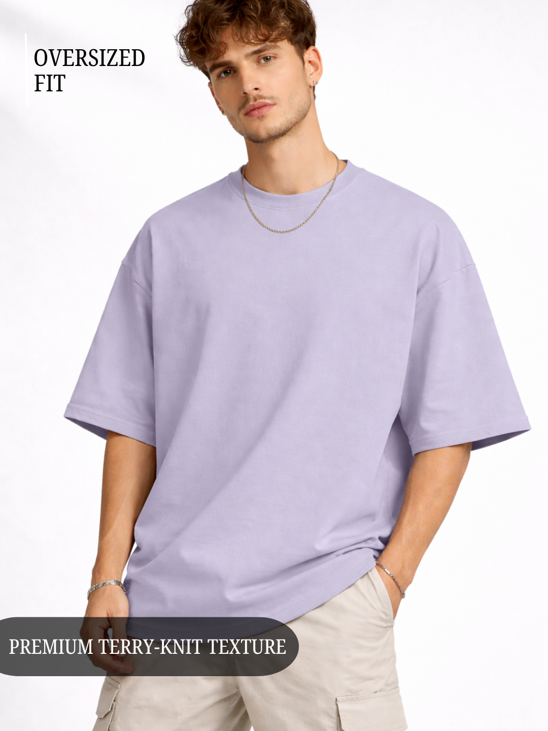 Unisex Drop Shoulder Premium Terry Knit T-Shirt | Oversized Streetwear Tee