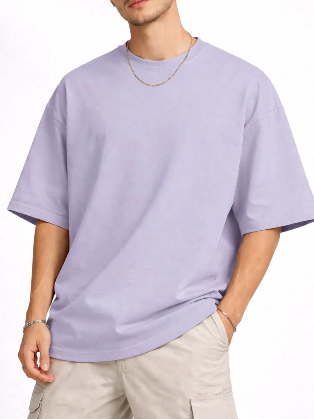 Unisex Drop Shoulder Premium Terry Knit T-Shirt | Oversized Streetwear Tee