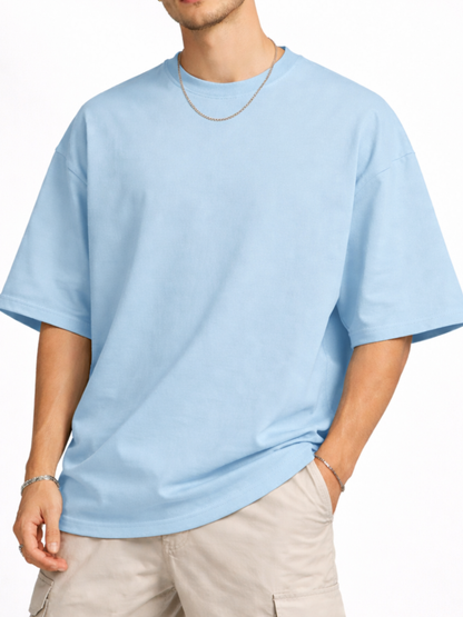 Unisex Drop Shoulder Premium Terry Knit T-Shirt | Oversized Streetwear Tee