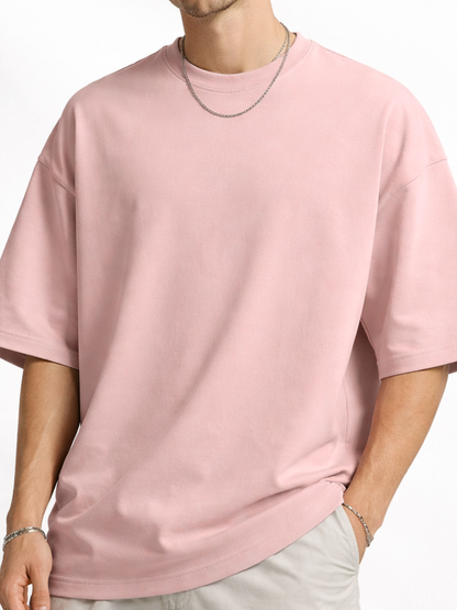 Unisex Drop Shoulder Premium Terry Knit T-Shirt | Oversized Streetwear Tee
