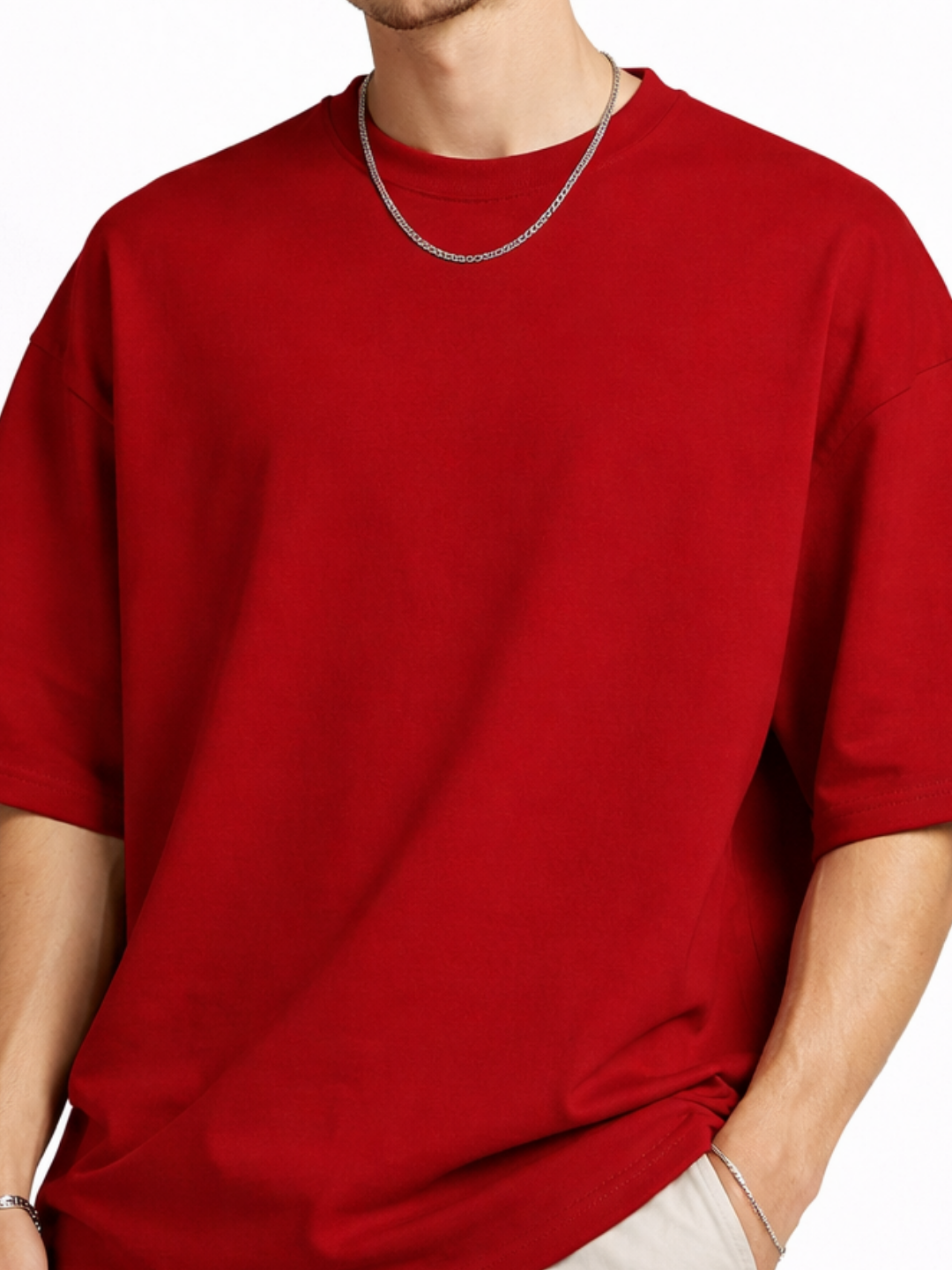 Unisex Drop Shoulder Premium Terry Knit T-Shirt | Oversized Streetwear Tee