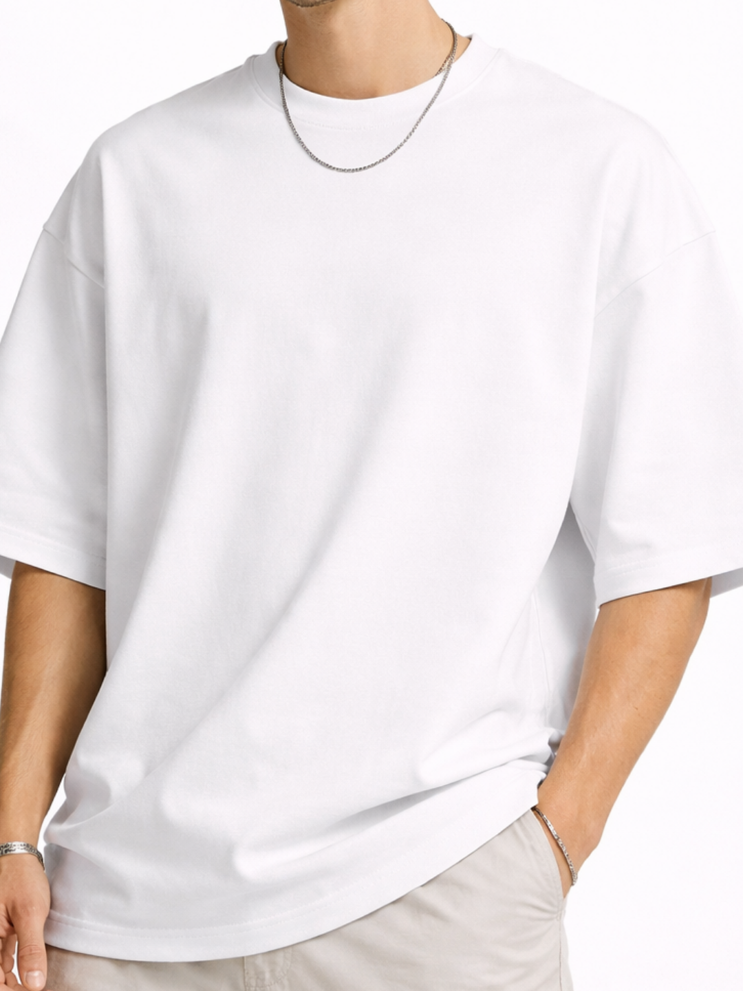 Unisex Drop Shoulder Premium Terry Knit T-Shirt | Oversized Streetwear Tee