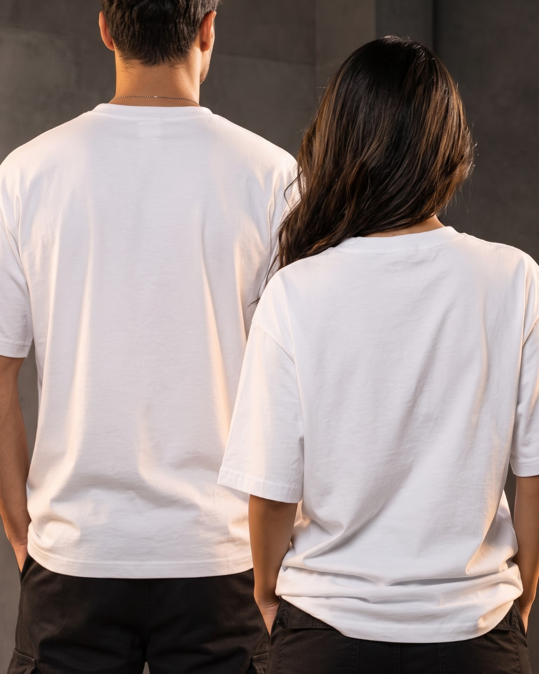 Premium unisex oversized white T-shirt made from heavyweight 240 GSM 100% breathable cotton with a relaxed streetwear fit from white bear brand