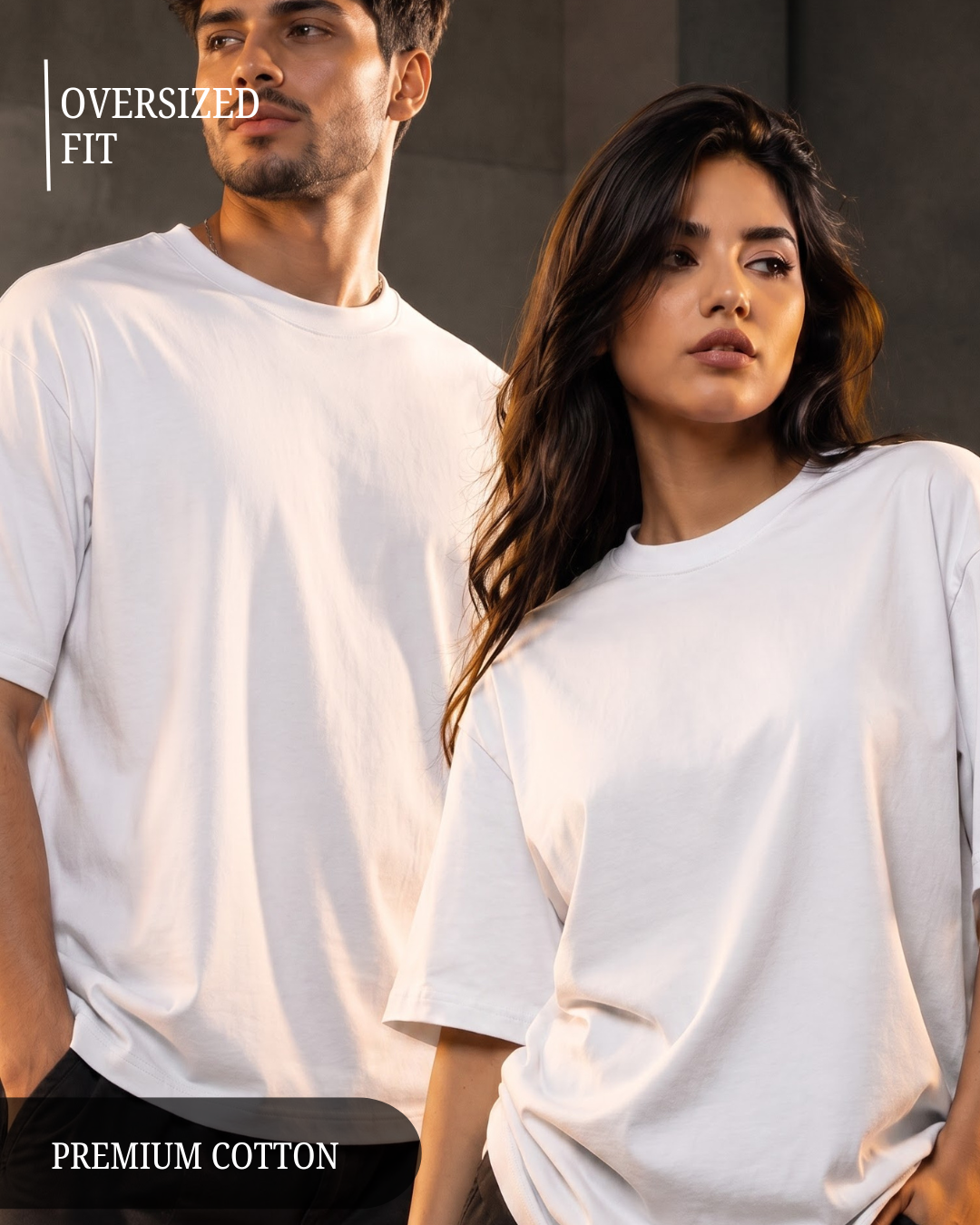 Premium unisex oversized white T-shirt made from heavyweight 240 GSM 100% breathable cotton with a relaxed streetwear fit from white bear brand